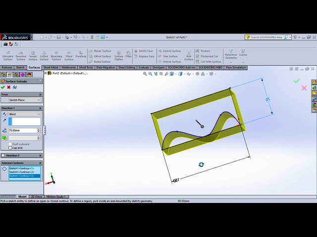 Solidworks Tutorial | How surface Extrude in solidworks