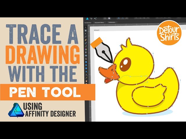 How to Draw a Duck using the Pen Tool - Learn to Trace A Drawing in Affinity Designer (Vector Art)