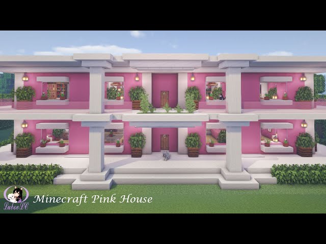 How to Build a Pink Mansion - Pink House | Minecraft Tutorial 🌸 (#1)