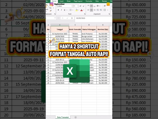 Hanya 2 Shortcut Format Tanggal Langsung Rapi! #skills #excel #shortvideo #trending #tips #klaten