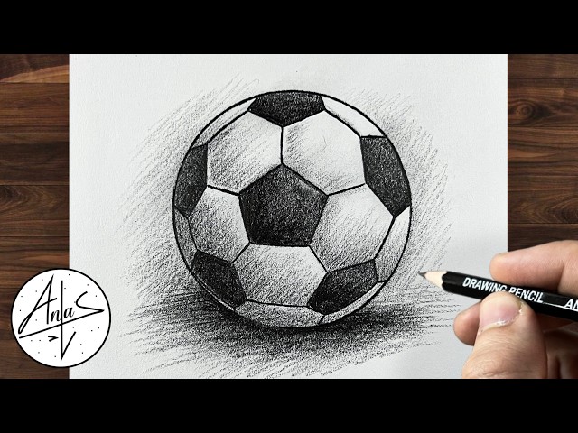 Football Drawing | Realistic Soccer Ball Pencil Sketch Tutorial for Beginners
