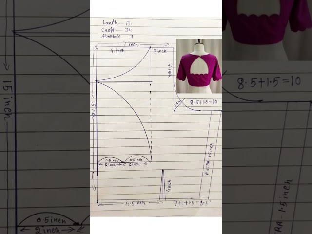 Blouse Back Neck Design Drafting | Easy Blouse Pattern Making ✂️