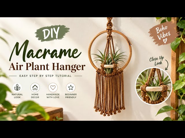 DIY Macrame Air Plant Hanger | Easy Step-by-Step Tutorial