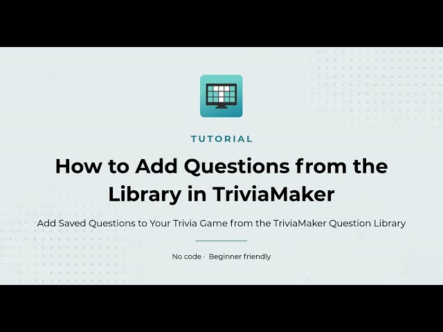 How to Add Questions from the Library | TriviaMaker Tutorial #trivia #triviaquiz #quiz #quizgames