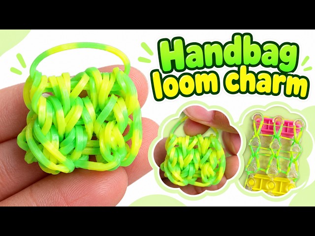 DIY Handbag Loom Charm 💛 | Mini Rubber Band Bag Tutorial