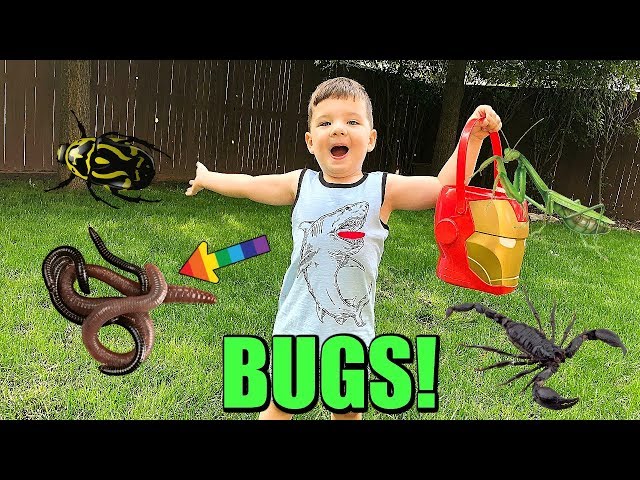Caleb And Mommy Play and Find REAL BUGS Outside! Pretend Play with Insects!