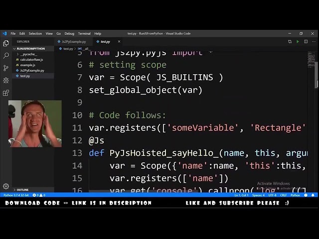 Run JavaScript from Python
