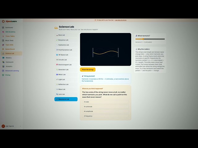 Resonance Explained — Real Physics Simulator | OjasaLearn Science Lab
