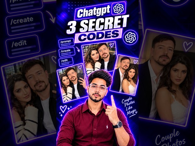 ChatGPT ke 3 Secret Codes 🤯 | Couple Photo AI Editing | ChatGPT Tricks #shorts #aivideo #chatgpt
