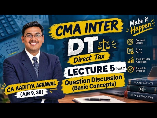 CMA Inter Direct Tax Lecture 5 - Question Discussion (Basic Concepts)