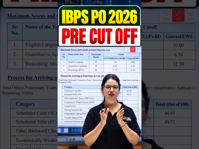 IBPS PO 2026 PRE CUT OFF #ytshorts #ibpspo
