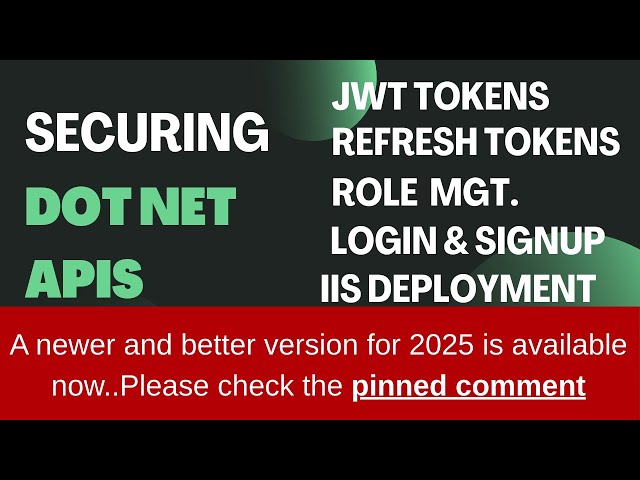 JWT tokens, Refresh tokens and role management in dot net core API | Signup & login in dot net apis