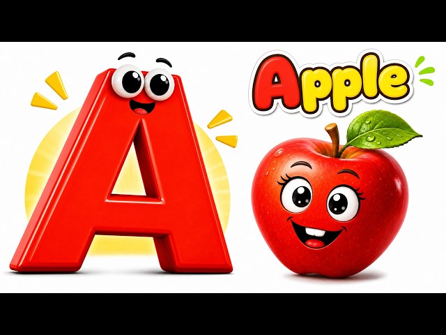 A is for Apple! ABC Phonics Song | Learn Letter Sounds A to Z for Kids