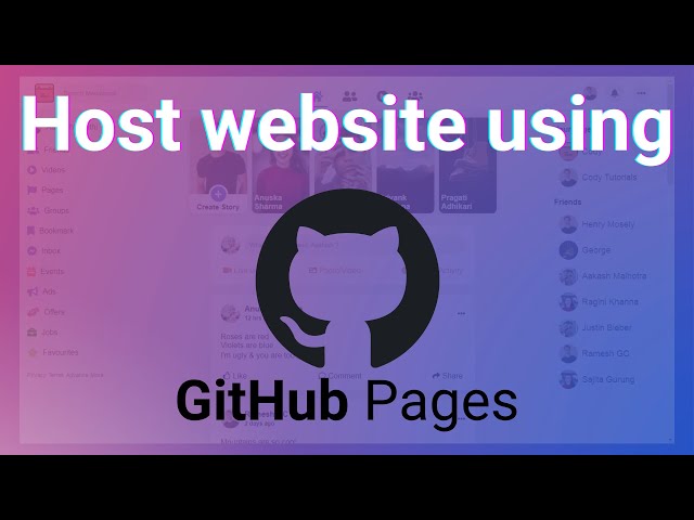 Host Website using GitHub Pages for Free (Build and host facebook clone)