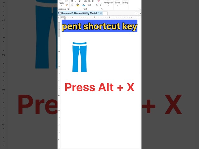 How to create Pent with shortcuts key in MS Word #shorts #viralvideo #msword