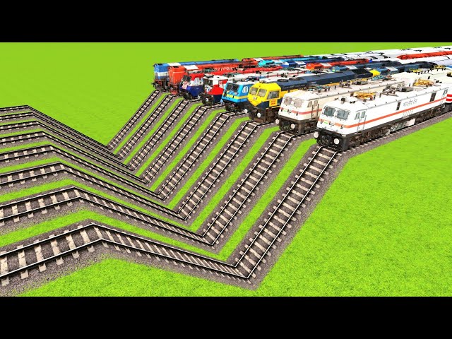 INDIAN TRAINS CROSSING ON UNIQUE ZIGZAG RAILWAY TRACKS 4K TRAIN VIDEO|Train Simulator|Railworks|