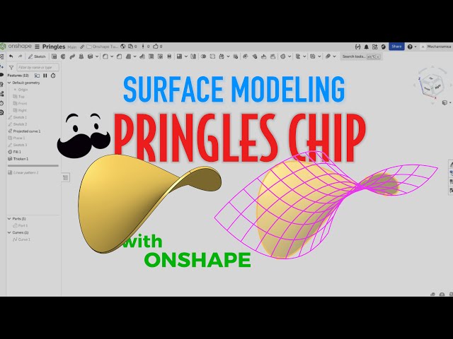 Surface Modeling a Pringles Chip with Onshape | CAD Design Tutorial