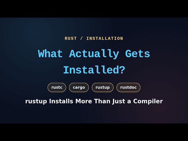 What Actually Gets Installed When You Install Rust? (Toolchain, Cargo Commands, cargo doc)