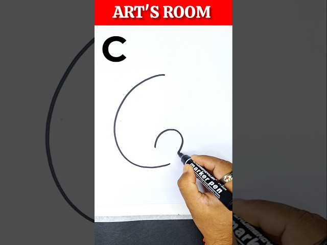 How to Draw Lord Ganesha with Letter C | Easy Ganpati Drawing | Ganesha #shorts