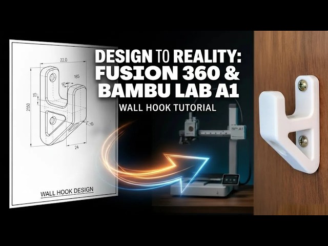 Fusion to 3D Printing – Project 04 of 50 | Heavy Duty Wall Hook | Step-by-Step Modeling Tutorial