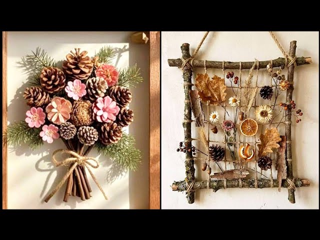 Beautiful Twig Flower Garden Scenery 🌸🌿 | Creative DIY Wood Wall Hanging & Rustic Nature Decor