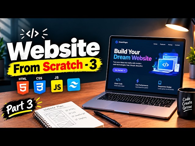 How to Build a Website in Notepad from Scratch | HTML & CSS Tutorial (Part 3) #html #css3 #webdev
