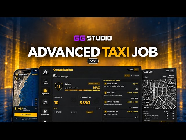 FiveM Taxi Job Script (2026) | Multiplayer | Custom MLO, Progression | ESX/QB/QBOX