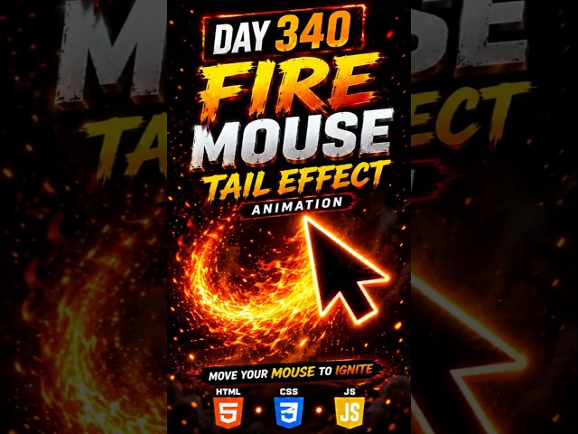 FIRE MOUSE TAIL EFFECT ANIMATION|HTML CSS|#shorts #coding #programming #tutorial