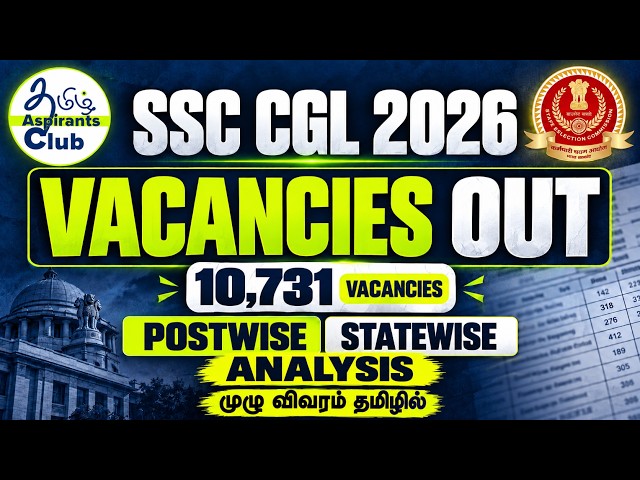SSC CGL 2026 TENTATIVE VACANCY | POSTWISE & STATEWISE ANALYSIS IN தமிழ்