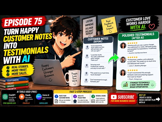 Turn Happy Customer Notes into Testimonials with AI