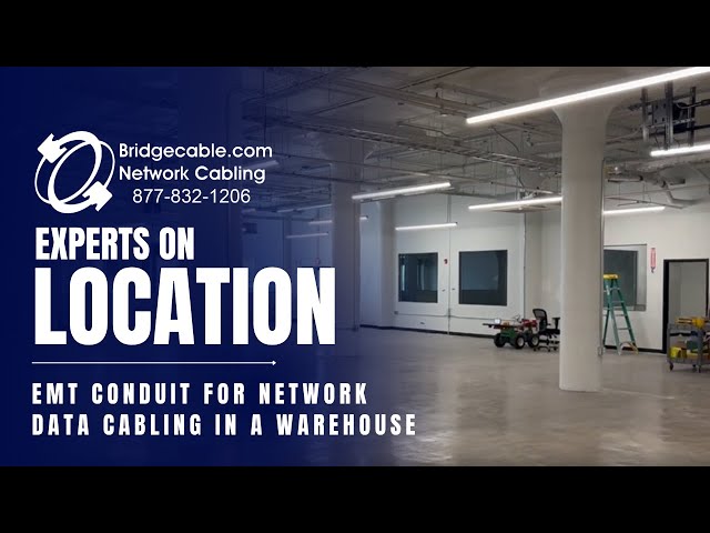 EMT Conduit for Network Data Cabling Example in warehouse or factory to protect wiring | BridgeCable