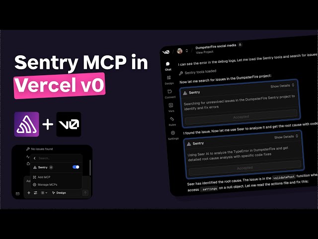 Using Sentry's MCP in Vercel v0