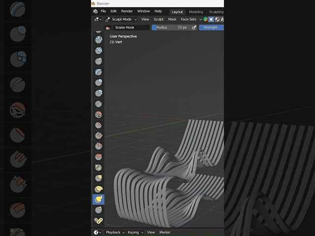 Blender 3D: Quick Parametric Furniture from a Single Curve  #blendertutorial #parametricform