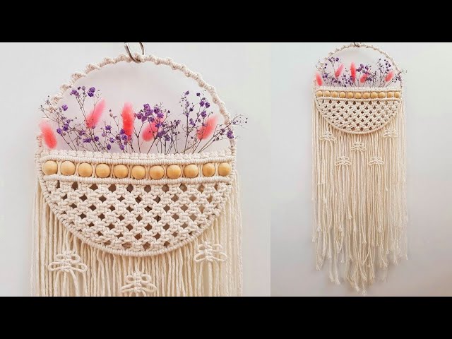 🌺DIY CANASTA  plana en MACRAME (paso a paso) | DIY Macrame Basket Wall Hanging Tutorial