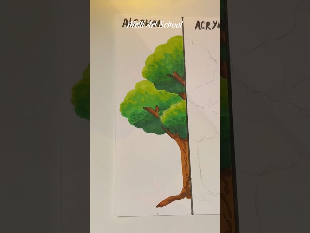How to Draw a Realistic Tree with Alcohol Markers 🌳 #shorts