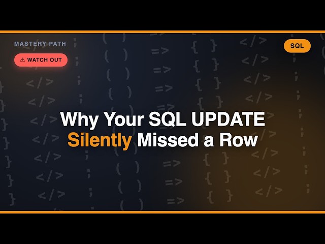 Why Your SQL UPDATE Silently Missed a Row