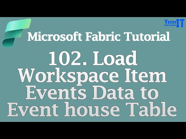 Load Workspace Item Events Data to Event house Table in Microsoft Fabric | Microsoft Fabric Tutorial