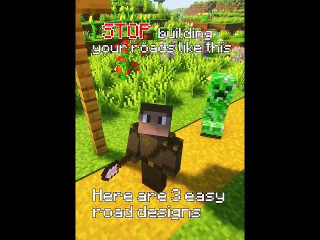‼️Watch the full video on my channel for TOP 10 road designs‼️ #minecraft #minecraftbuildingtutorial
