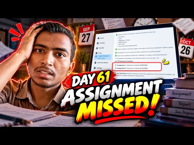 Forgot My Java Assignment! 🤦‍♂️ | MCA Student Life | Day 61 - @codeandlifewithkp