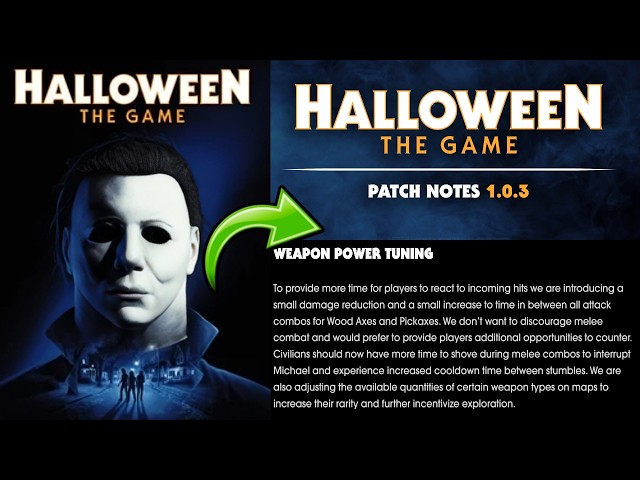 Melee Fix, Challenges Fix, Crash Fix & More (Patch Notes 1.0.3) | Halloween: The Game