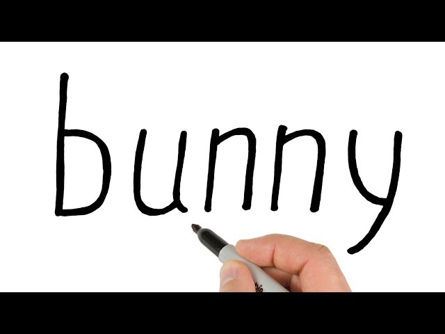How turn word BUNNY into cartoon drawing Easter Bunny washing hands #StayHome and draw #WithMe