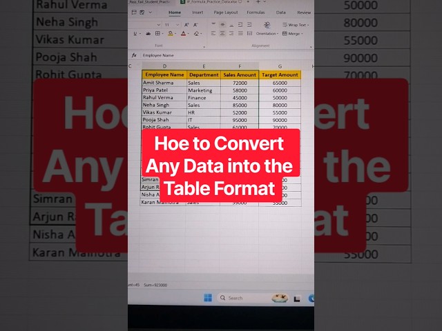 Convert Any Data into a Table in Excel in 1 Second! 😱