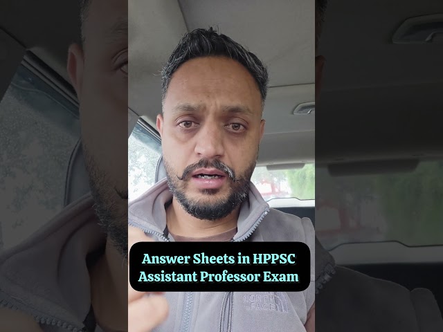 Answer Sheets in Hppsc Assistant Professor Exam