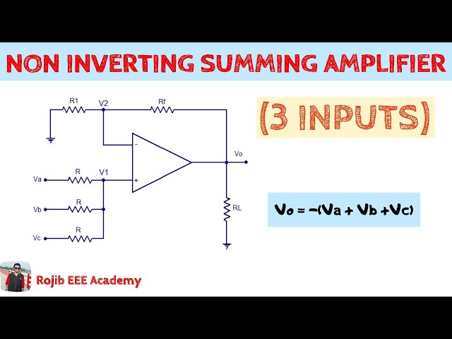 09-Non Inverting Summing Amplifier (3 inputs) || Bangla