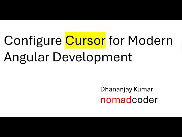 How to Configure Cursor for Modern Angular Development