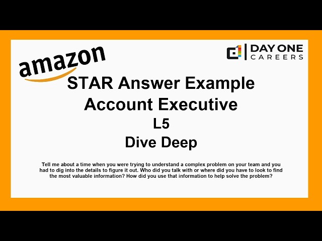 Amazon Interview STAR, L5, Account Executive - Dive Deep