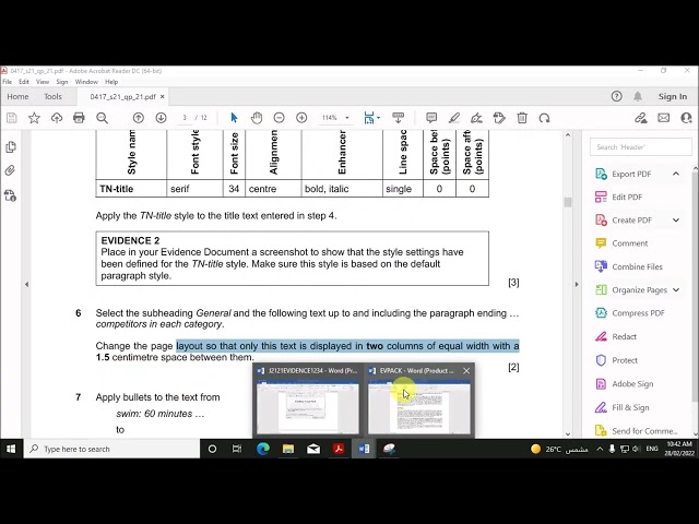 IGCSE ICT (0417) June 2021 21 -Document Production