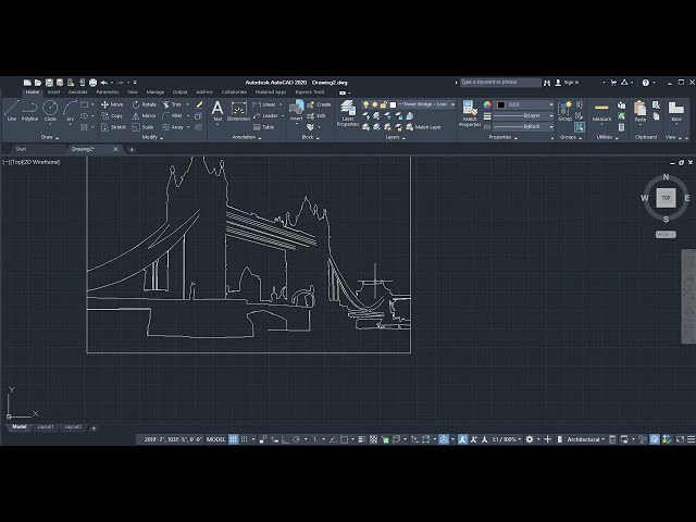 Tower Bridge London | Convert to AutoCAD Drawing – part 2