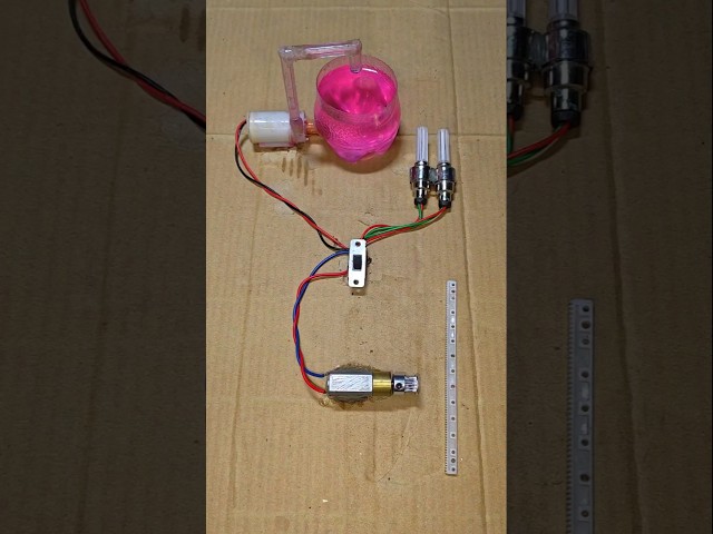 Powering A Water Pump & Two Cycle Tire Light With Rack and Gear Motor _ DC Motor #dcmotor #shorts