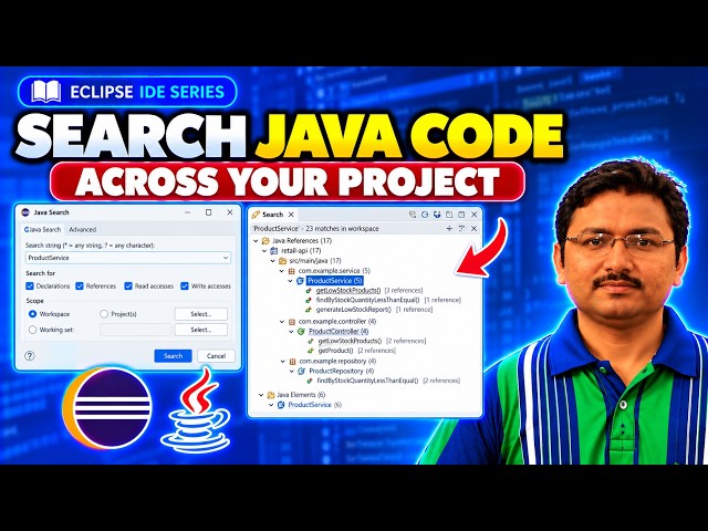 Search Java Code Across a Project with Java Search in Eclipse